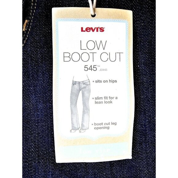 Levi's Size 10 Medium Women's 31" Inseam 545 Low Boot Cut Blue Denim Jeans NWT - Picture 6 of 15